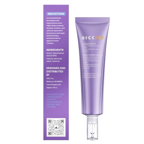 HICC PET Dog Eye Gel, Vet-Recommended Dog Eye Infection Treatment, Cat Eye Drops Wash, Soothes Irritation, Moisturizes Dry Eyes, Pet Eye Drops Ointment Alternative for Dogs, Cats, Horses. 2 fl oz