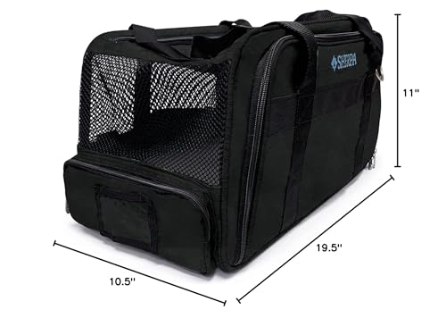 Sherpa Expandable Travel Pet Carrier, Airline Approved & Guaranteed On Board - Black, Medium