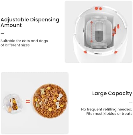 Potaroma Dog Puzzle Feeder Toy, Interactive IQ Training, Electronic Dog Toys, Automatic Rechargeable Treat Dispenser, Push Remote for Dog Food Dispensing for All Breeds of Dogs, 280ml Capacity