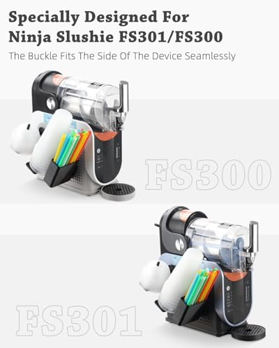 Cup Organizer for Ninja Slushie Machine FS301 & FS300-3-in-1 Side-Mounted Holder for Cups, Lids & Straws - Accessories for Ninja Slushie Machine
