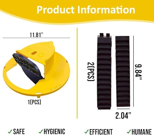 Mouse Trap - Humane Mouse Trap - Bucket Mouse Traps - 5 Gallon Bucket Compatible Trap with Multi Purpose - Flip and Slide Bucket Lid Mouse Trap - Multi Catch and Auto Reset Mouse Trap - Rat (2PCS)