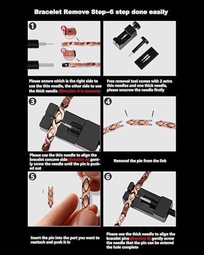 Jecanori Copper Bracelets & Ring for Women, Lymphatic Drainage Ring and Magnetic Bracelets for Women with 3800 Gauss Ultra Magnets and Sizing Tool