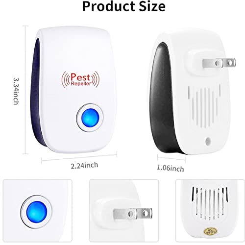 Ultrasonic Pest Repeller 10 Packs Mouse Mosquito Repellent Electronic Plug in for Roach, Rodent, Mouse, Bugs, Mice, Spider, Electronic Plug in Pest Control for House, Garage, Warehouse, Hotel