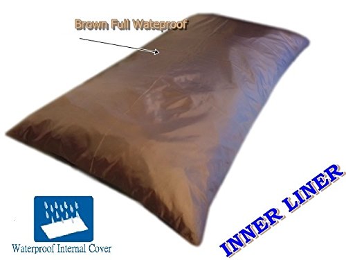 2X Pack Deluxe Brown Taffeta Fabric 100% Washable Waterproof Resistant Replacement Dog Bed Zippered Duvet Case - Covers ONLY (55x47x4 (58x51) Inches)