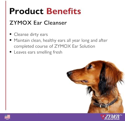 Zymox Ear Cleanser Solution for Dogs and Cats, 4oz