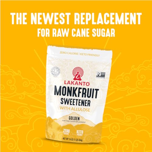 Lakanto Bulk Golden Monk Fruit Sweetener with Allulose - Bulk Raw Cane Sugar Substitute, Baking, Extract, Sugar Replacement (Golden - 20 kg)