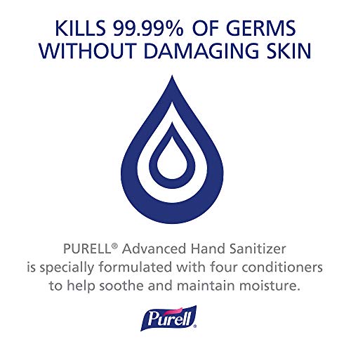 Purell Advanced Hand Sanitizer Refreshing Gel, Clean Scent, 1 Fl Oz Travel Size Flip-Cap Bottle with Display Bowl (Pack of 36), 3901-36-BWL