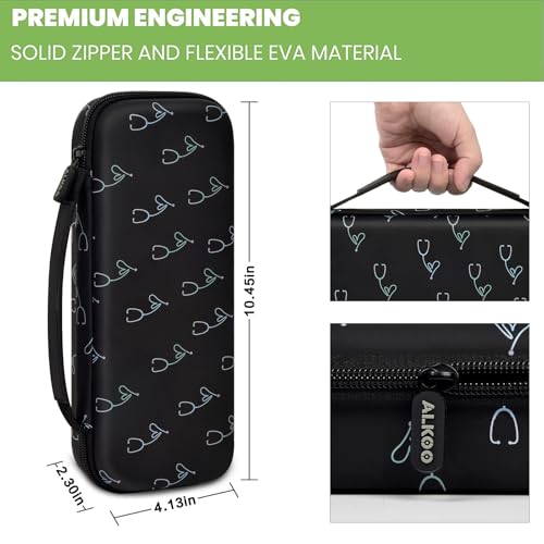 Stethoscope Case Compatible with 3M Littmann Classic III Monitoring/Lightweight II S.E/Cardiology IV Diagnostic/MDF Acoustica Stethoscopes, Extra Pocket for Doctor & Nurse Accessories (Multi-Color)