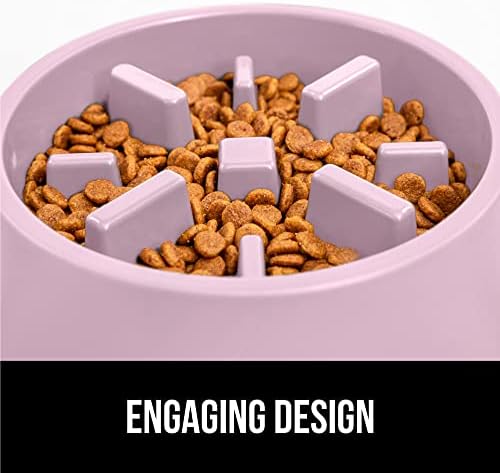 GORILLA GRIP Patent Pending Slow Feeder Dog Bowls, 4 Cup Interactive Puzzle Toy for Dogs and Cats Food Training, Keeps Pets Busy and Prevents Puppy Overeating, All Breeds, 100% BPA Free, Pink