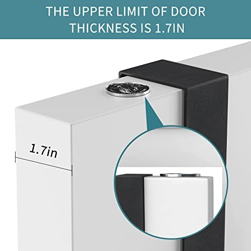 YINMIT Over The Door Hooks Heavy Duty, Vintage Wood Over Door Hanger Hook, Over The Door Coat Towel Rack for Hanging Towels, Clothes, Hats, Scarfs, Handbags, Back of Bathroom Door (Matte Black)