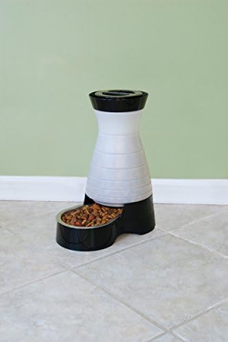 PetSafe Healthy Pet Food Station - Medium, 4 lb Kibble Capacity - Gravity Pet Feeder Dry Food Dispenser, Automatic Cat Feeder, Small to Medium Dog Feeder - Removable Stainless Steel Bowl Included