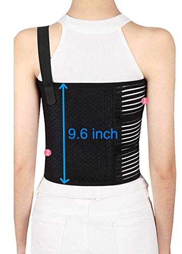 Solmyr Rib Brace Broken Rib Belt, Rib Support Brace for Men and Women, Breathable Chest Wrap Belt for Sore or Bruised Ribs Support, Sternum Injuries, Dislocated Ribs Protection, Pulled Muscle Pain