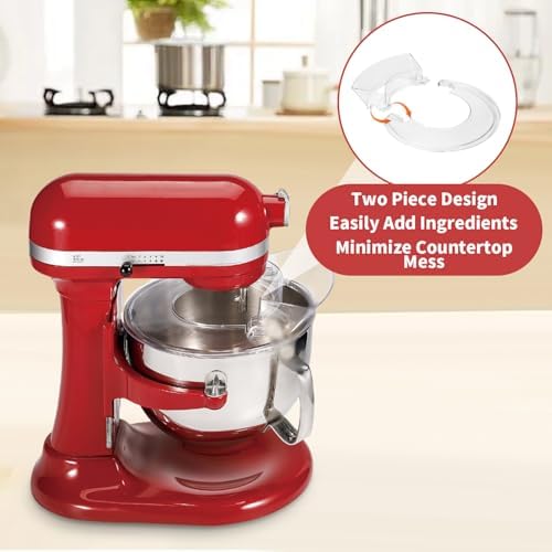 Removable Pouring Shield Splash Guard for KitchenAid 5.5-7 Quart Bowl-Lift Stand Mixers, Prevents Mess and Flour Dust, Mixer Accessories and Attachments