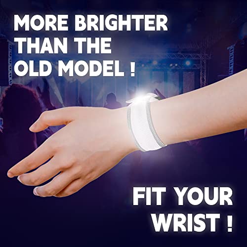 KIRALUMI 8 PCS LED Glow Bracelets, Light Up Wristbands - Halloween Glow in The Dark Party Bracelets Favors Supplies for Christmas, Concerts, Festivals, Game Prizes, Sports, Rave Accessories(White)