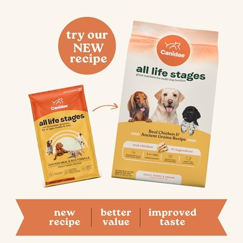 Canidae All Life Stages Premium Dry Dog Food for All Breeds, All Ages, Chicken Meal & Rice Formula, 5 lbs.