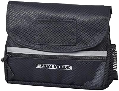 AlveyTech Saddle Bag for Mobility Scooter, Wheelchair, & Electric Power Chair (Small, Black) - Accessories Holder Armrest Side Pouch Storage Organizer Bags for Adults, Water-Resistant, Easy Install