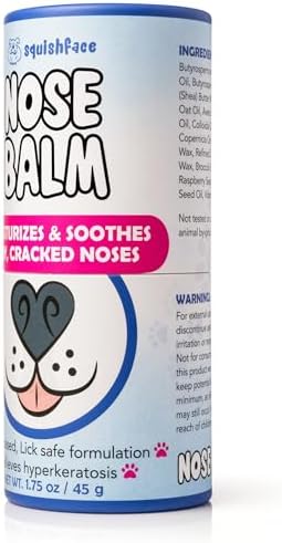 Squishface Nose Balm - Soothe & Protect Dry, Cracked Dog Snouts - Plant-Based, Lick-Safe Formulation to Aid in Relief of Hyperkeratosis - Great for All Breeds! (1.75 oz)