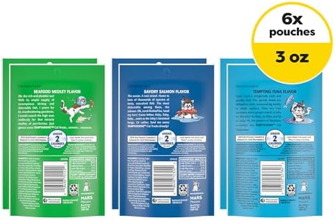 Temptations Classic Crunchy and Soft Cat Treats Seafood Lovers Variety Pack, 3 oz., Pack of 6