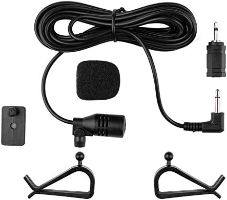 weishan 3.5mm Car Microphone 16ft External Assembly Mic Replacement for Boss JVC Sony Pioneer Vehicle Head Unit Enabled Stereo Radio CD GPS DVD with 2.5mm Adapter
