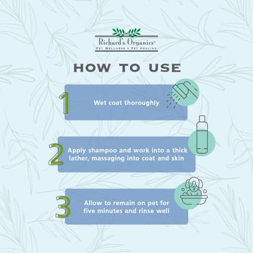 Richard’s Organics Flea and Tick Shampoo for Dogs – 100% All-Natural Actives Kills Fleas, Ticks and Repels Mosquitos – Gentle, Won’t Dry Skin, Great Smelling Essential Oils (12oz bottle),FG00440