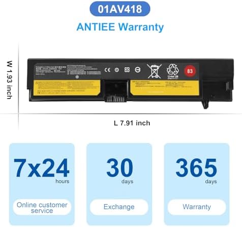 ANTIEE 01AV418 Laptop Battery Replacement for Lenovo ThinkPad E570 E570C E575 Series 01AV417 SB10K97574 01AV414 SB10K97571 SB10K97575 01AV415 01AV416 SB10K97572 4X50M33574 14.6V 41Wh 2810mAh