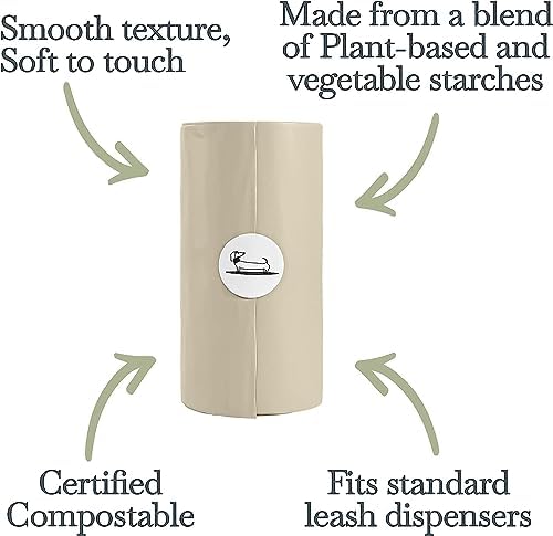 100% Certified Home Compostable and Biodegradable Dog Poop Bags - ASTM D6400 & EN 13432 Compliant dog poop bags rolls – 90 Bags – 6 x Rolls of Plant Based Poop Bags for dogs - Thick Poop Bags