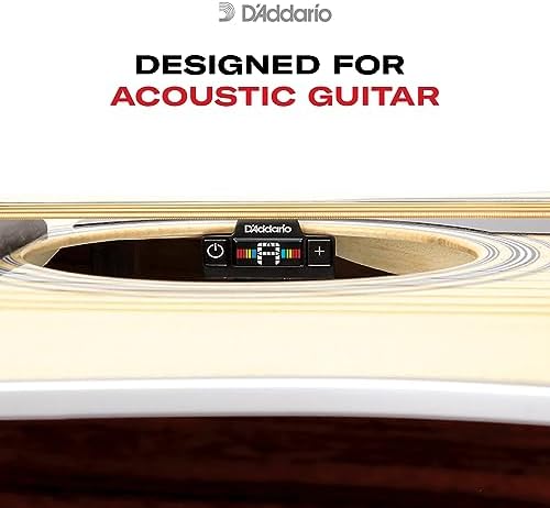 D'Addario Accessories Guitar Tuner - NS Micro Soundhole Tuner - Fits in Guitar Sound Hole - For Acoustic Guitars, Ukuleles - Non Marring Sound Hole Clip - Quick & Accurate Tuning