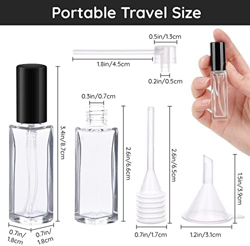 Segbeauty Perfume Atomizer Travel, 10pcs Portable Mini Refillable Perfume Bottles Kits, 10ML Scent Pump Case Empty Glass Toiletries Supplies Containers Travel Size Spray Bottles Accessories Set Clear