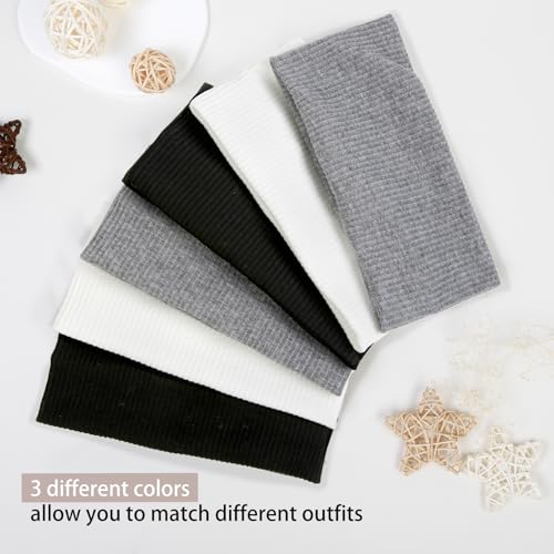 Headbands for Women Wide Non Slip Hairbands for Women's hair Soft Elastic Thick Head Bands Fashion Workout Yoga Hair Accessories, 6 Pack