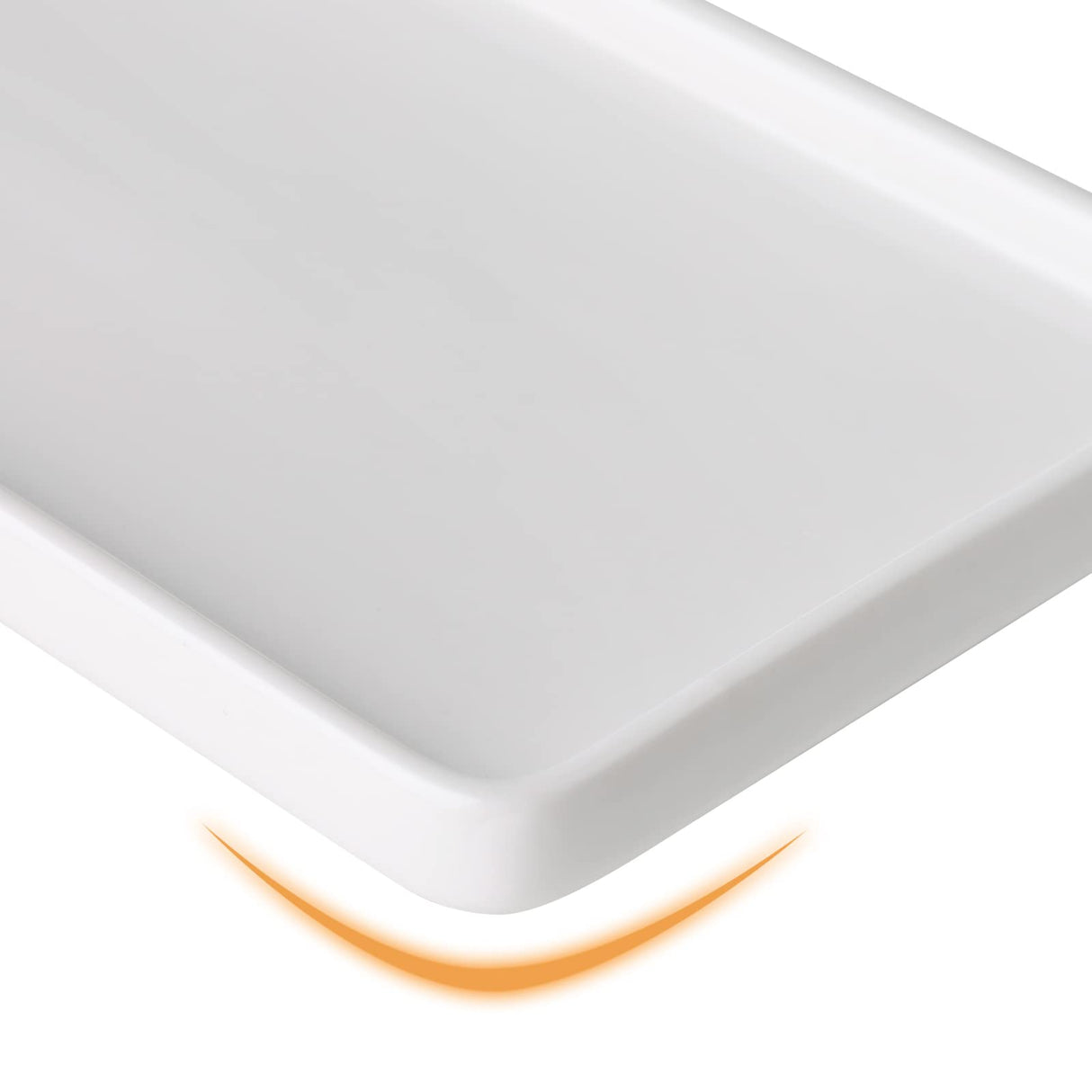 8" Bathroom Trays - Ceramic Vanity Tray for Bathroom - Small Ceramic Tray - Kitchen Soap Trays - Porcelain Dispenser Organizer for Kitchen Bathtub Counter (White)