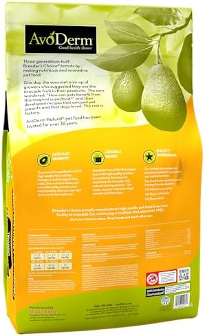 AvoDerm Natural Dry Dog Food, For Skin & Coat, Chicken & Rice Formula, 30 pounds