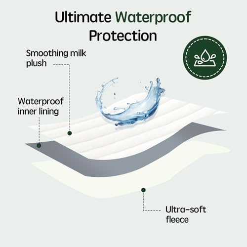 BALANCE Waterproof Blanket Winter White Dog Blanket for Small Dogs, Washable Double Sided Pet Blankets with Milk Plush and Super Soft Velvet, Pee Proof Calming Dog Blankets for Couch Protection