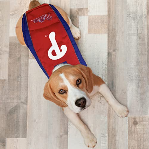 MLB Philadelphia Phillies Puffer Vest for Dogs & Cats, Size Large. Warm, Cozy, & Waterproof Dog Coat, for Small & Large Dogs/Cats. Best MLB Licensed PET Warming Sports Jacket
