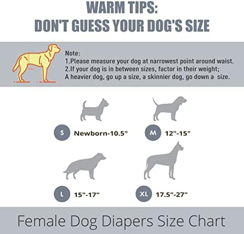 wegreeco Dog Diapers Female (3 Pack), Highly Absorbent Puppy Doggie Dog Diapers for Female Dogs Period, Washable Doggy Female Dog Diapers for Dogs in Heat, Small Medium Large Size (Morandi, Medium)