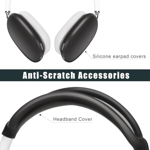 MOSISO Smart Hard Case Compatible with AirPods Max Supports Sleep Mode, Organizer Portable Travel Cover Storage Bag with Silicone Earpad & Headband Cover Anti-Scratch Accessories, Black