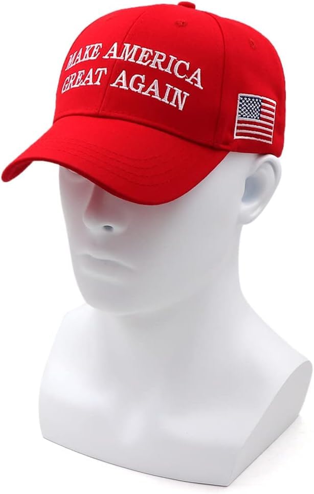 MOZU MAGA Hat 3 Packs(RED) Trump 2024 Hat Donald Trump Hat 2024 Keep America Great Hat Make America Great Again MAGA Camo Embroidered Adjustable Baseball Cap with Two Money(Golden,Silver)