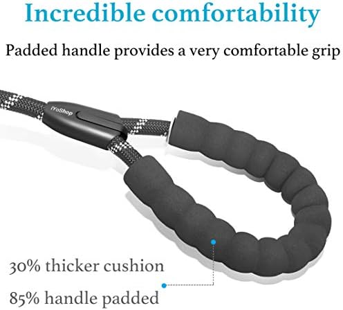 iYoShop Dual Dog Leash, 360 Swivel No Tangle Walking Leash, Shock Absorbing Bungee for Two Dogs, Black, Medium (8-35 lbs)
