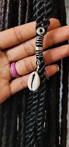 Cowrie Shell Loc Jewelry, Copper Wire Wrapped Dreadlock Jewelry, Beads For Braids, Locs, And Twists, Handmade Hair Accessories (Silver)