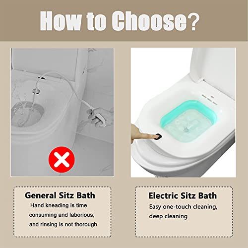 Electric Sitz Bath- Foldable Postpartum Care Basin,Sitz Bath Tub for Cleanse Vagina & Anal, Hemorrhoids and Perineum Treatment,Suitable for Women, Maternity, Elderly (Water Spray)