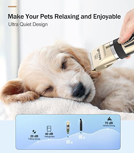 oneisall Dog Grooming Clippers and Dog Paw Trimmer Kit 2 in 1 Quiet Cordless Dog Clippers for Grooming Pet Hair Paws Trimmers for Small Dogs Cats Animals