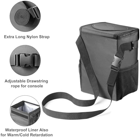 Ryhpez Car Trash Can with Lid - Truck Trash Bin Storage Bag, Automotive Garbage Can Waterproof, Collapsible Interior Car Accessories for Women Men Road Trip Essentials