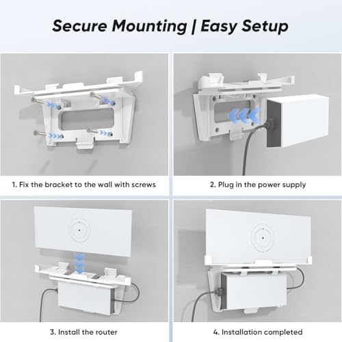 Starlink Gen 3 Mount – Wall Mount for Starlink Gen 3 Router & Power Supply, Space-Saving and Durable Starlink Accessories, Easy Installation for Starlink Router, Modem Router Combo, Mesh Node