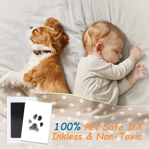 Inkless Paw Print Kit,Dog Paw Print Kit,Dog Nose Print Kit,Clean Touch Ink Pads and Imprint Cards,Pet Paw Print Impression Kit for Dogs Cats Footprint Keepsake