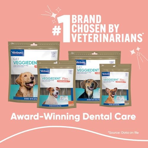Virbac C.E.T. VEGGIEDENT Flex Tartar Control Chews for Dogs - Large