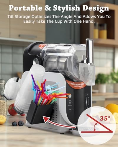 Cup Organizer for Ninja Slushie Machine FS301 & FS300-3-in-1 Side-Mounted Holder for Cups, Lids & Straws - Accessories for Ninja Slushie Machine