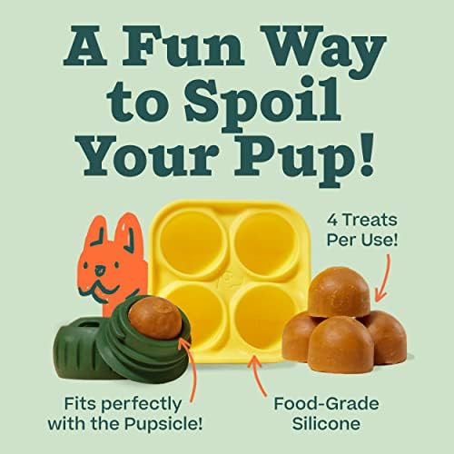 WOOF Pupsicle Treat Tray Mold, Small 10-25 lbs, Silicone Molds for Dog Treats, Dishwasher Safe, Reusable Treat Tray, Freeze Refill Treats For The Pupsicle Toy