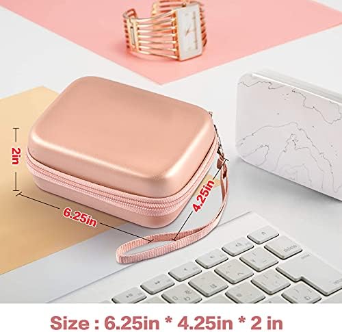 Case Compatible with HP Sprocket Portable 2x3/ Select 2.3x3.4/ 2nd Edition Printer, Travel Carrying Organizer Holder Fits for Zink Photo Paper, USB Cable and More Accessories (Box Only) - Rose Gold