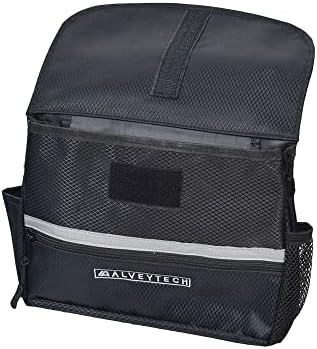 AlveyTech Saddle Bag for Mobility Scooter, Wheelchair, & Electric Power Chair (Small, Black) - Accessories Holder Armrest Side Pouch Storage Organizer Bags for Adults, Water-Resistant, Easy Install