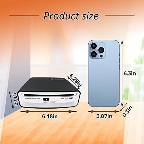 USB CD DVD Player for Car with Upgraded Extra Accessories, External Portable Car CD Players with USB AUX Type-C Radio Connection, Integrated Vehicle Stereo for Android Navigation/TV Plug and Play.