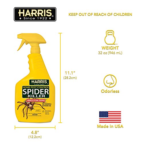 Harris Spider Killer, Liquid Spray with Odorless and Non-Staining Formula (32oz, 2-Pack)